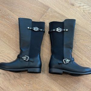 Kids Michael Kors XIAMARA Black Boots with Buckle Size 2
